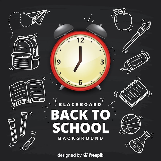 Free Vector realistic and hand drawn back to school background