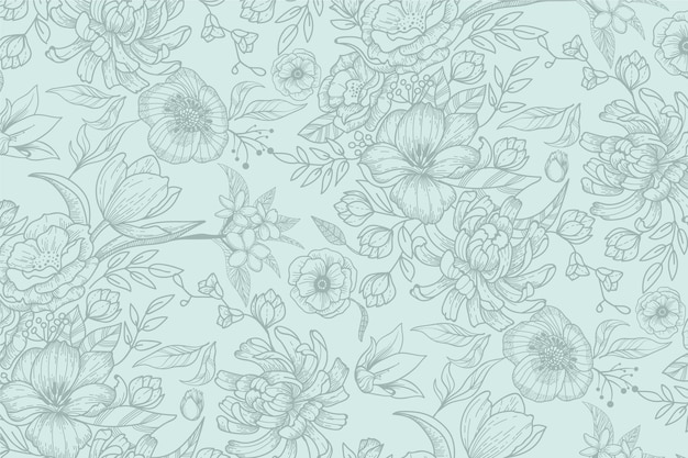 Free Vector realistic hand drawn floral background