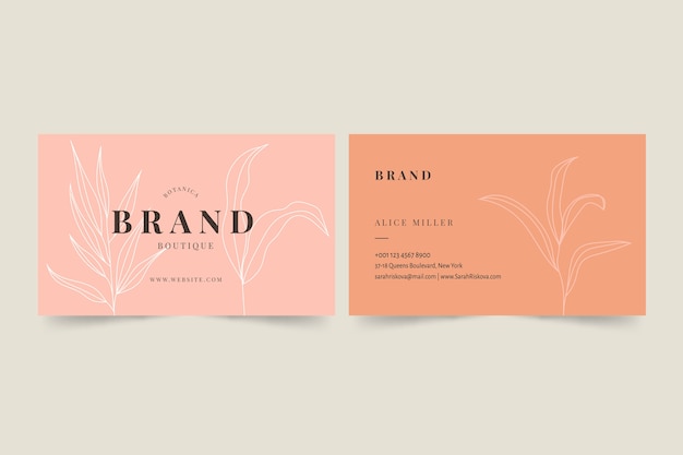 Free Vector realistic hand-drawn floral business card template