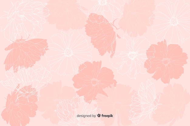 Free Vector realistic hand drawn flower on pastel background