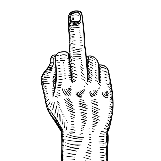 Free vector realistic hand drawn fuck you symbol