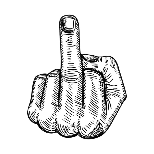 Free Vector realistic hand drawn fuck you symbol