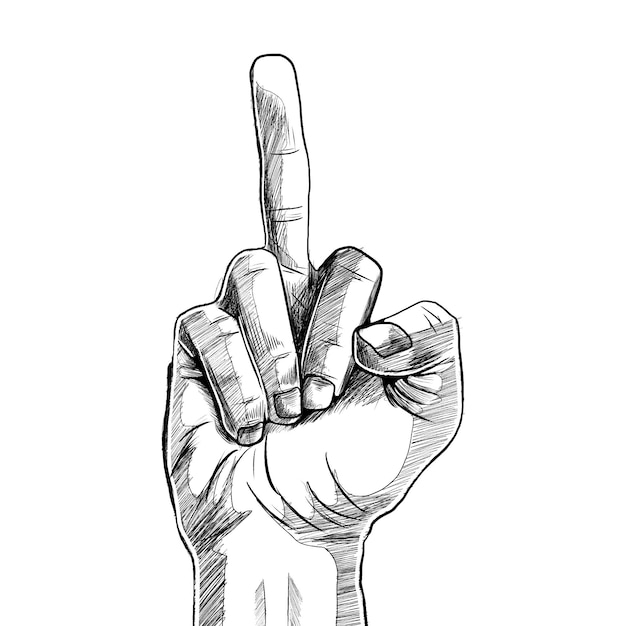 Realistic hand drawn fuck you symbol