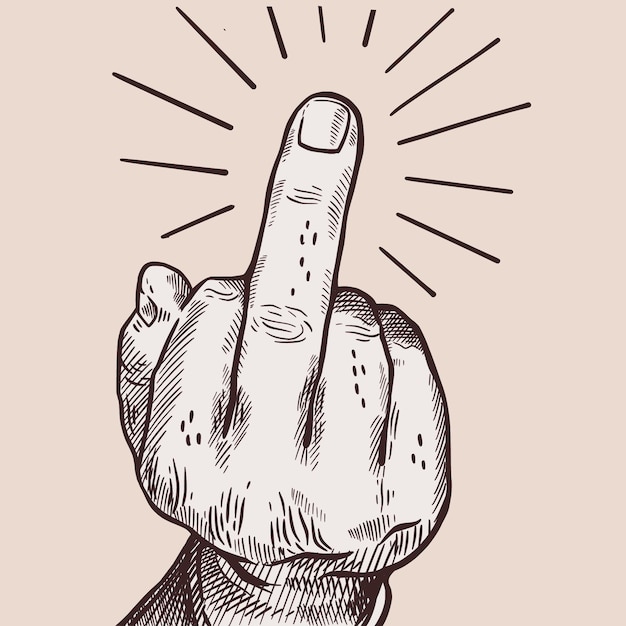 Free vector realistic hand drawn fuck you symbol