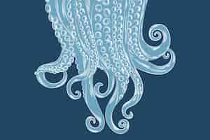 Free vector realistic hand drawn octopus tentacles background