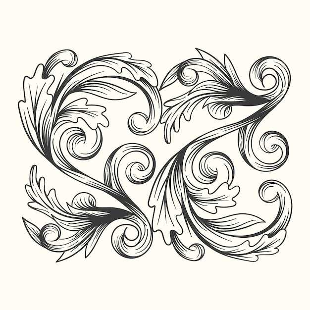 Free Vector realistic hand-drawn ornamental border