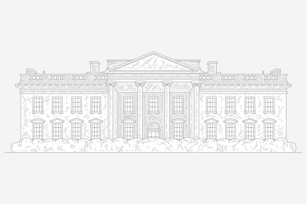 Free Vector realistic hand drawn white house illustration