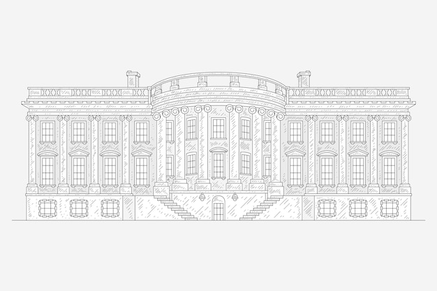 Free Vector realistic hand drawn white house illustration