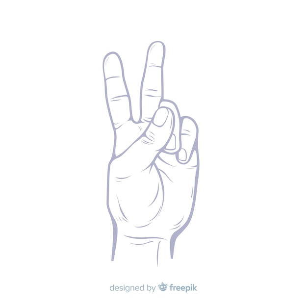 Free Vector realistic hand peace sign background