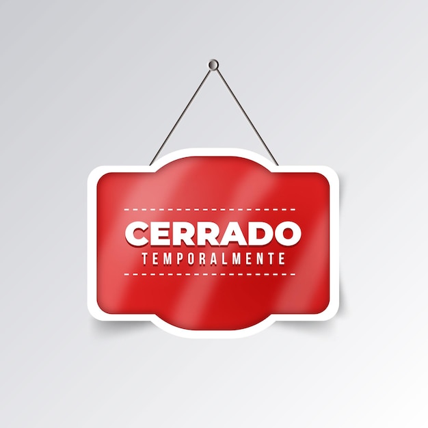 Free Vector realistic hanged cerrado signboard