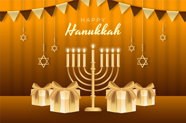 Free Vector realistic hanukkah background