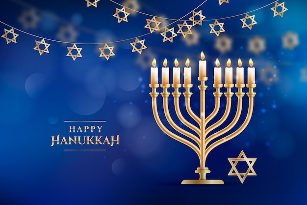 Free Vector realistic hanukkah background