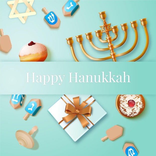 Free Vector realistic hanukkah background