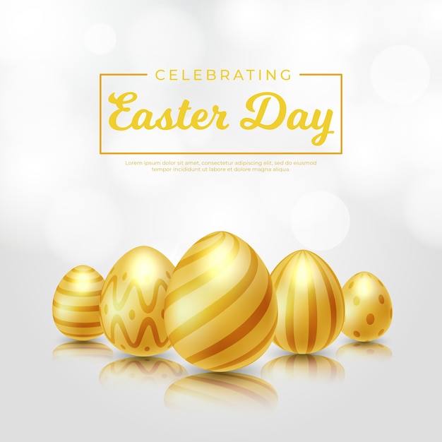 Free Vector realistic happy easter day concept