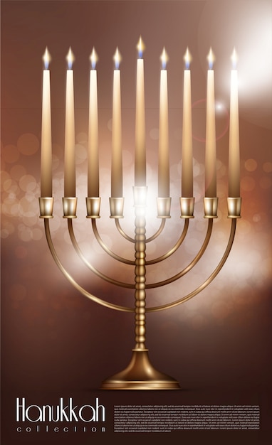 Realistic Happy Hanukkah Concept