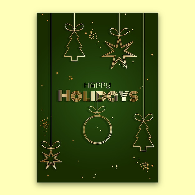 Realistic happy holidays vertical poster template