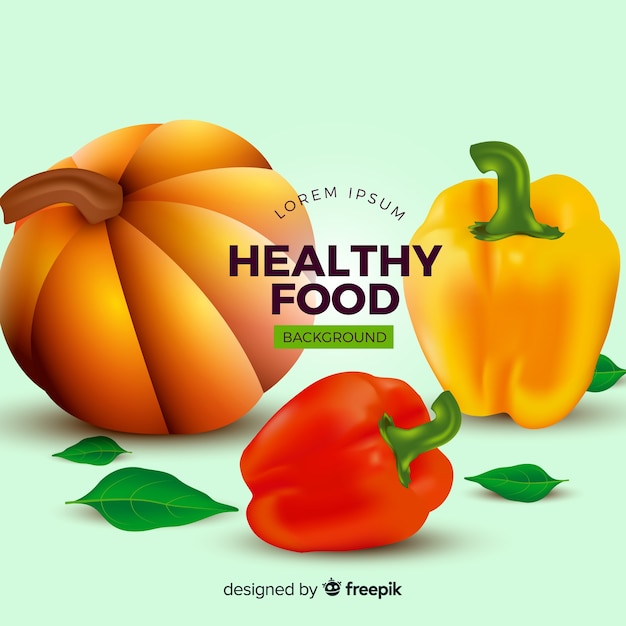 Realistic healthy food background