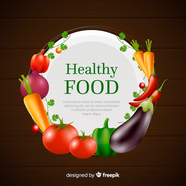 Free vector realistic healthy food background