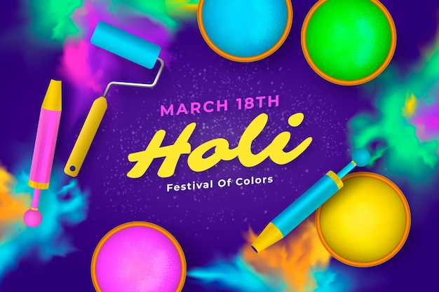 Realistic holi background