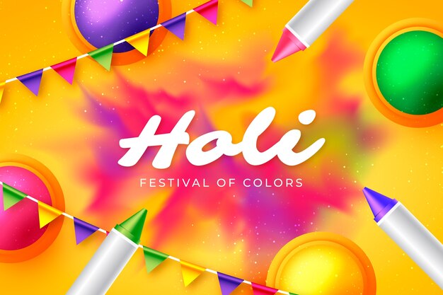 Realistic holi background