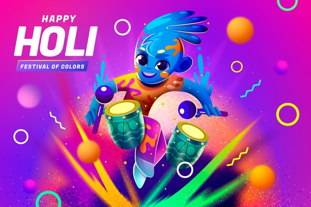 Realistic holi background