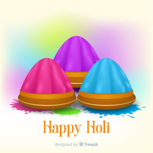 Realistic holi festival background