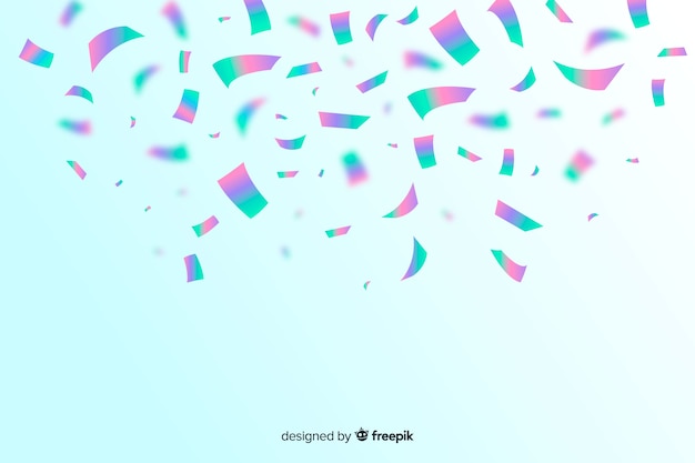 Realistic holographic confetti background