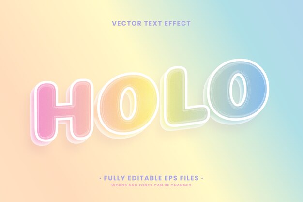 Free Vector realistic holographic text effect