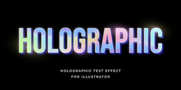 Realistic holographic  text effect