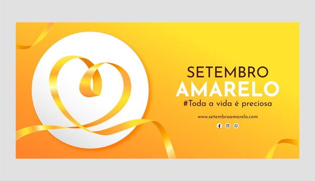 Realistic horizontal banner template for brazilian suicide prevention month