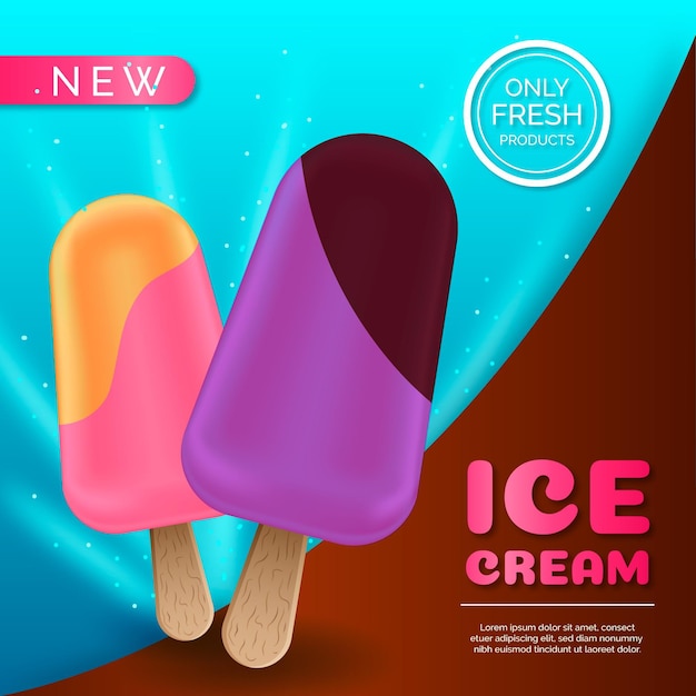 Realistic ice cream template