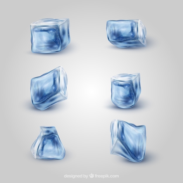 Free Vector realistic ice cube collection