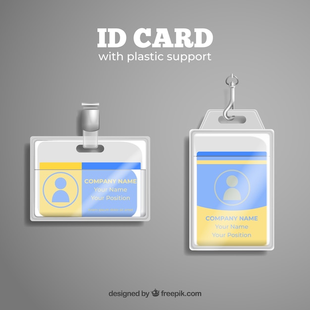 Free Vector realistic id card with plastic support