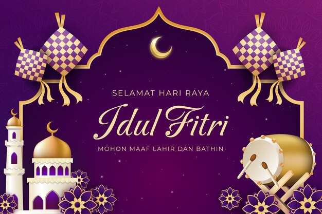 Realistic idul fitri background