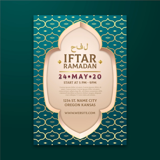 Free Vector realistic iftar invitation template