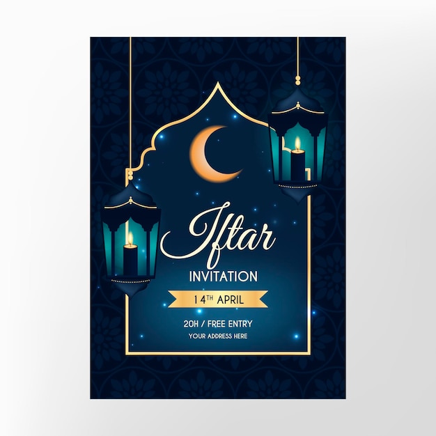 Free Vector realistic iftar invitation template