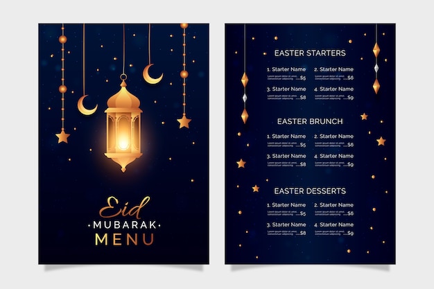 Realistic iftar menu template