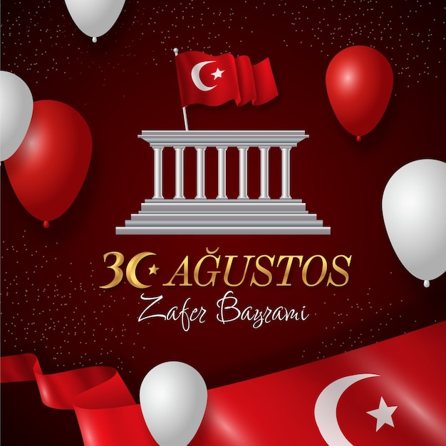 Realistic illustration for 30 agustos celebration