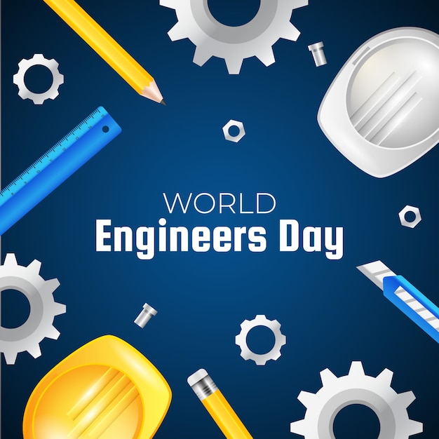 Free Vector realistic illustration for engineers day celebration