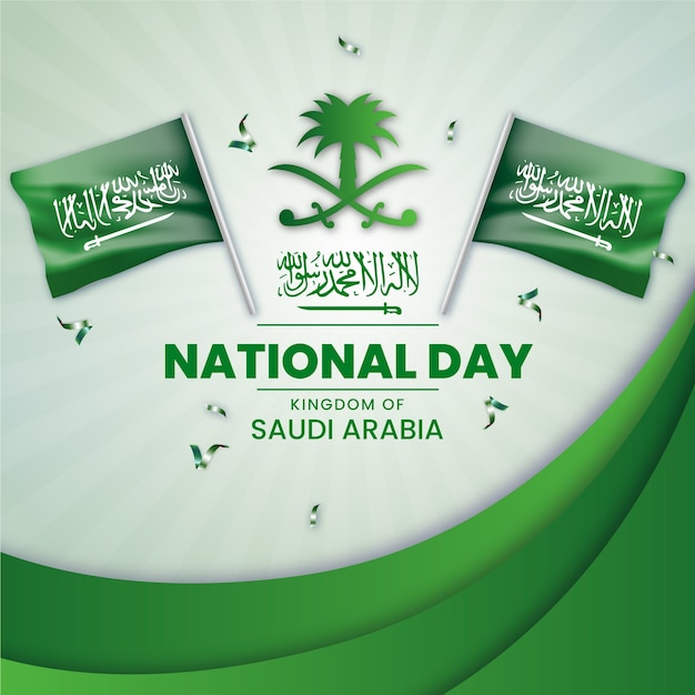 Realistic illustration for saudi national day