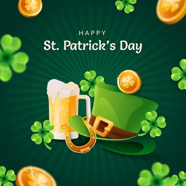 Free Vector realistic illustration for st patrick's day celebration