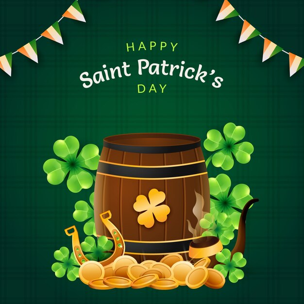 Realistic illustration for st patrick's day celebration