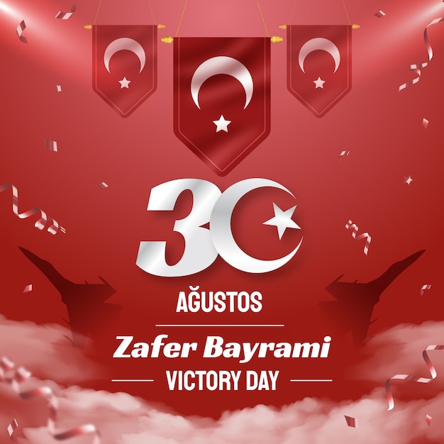 Realistic illustration for turkish armed forces day celebration