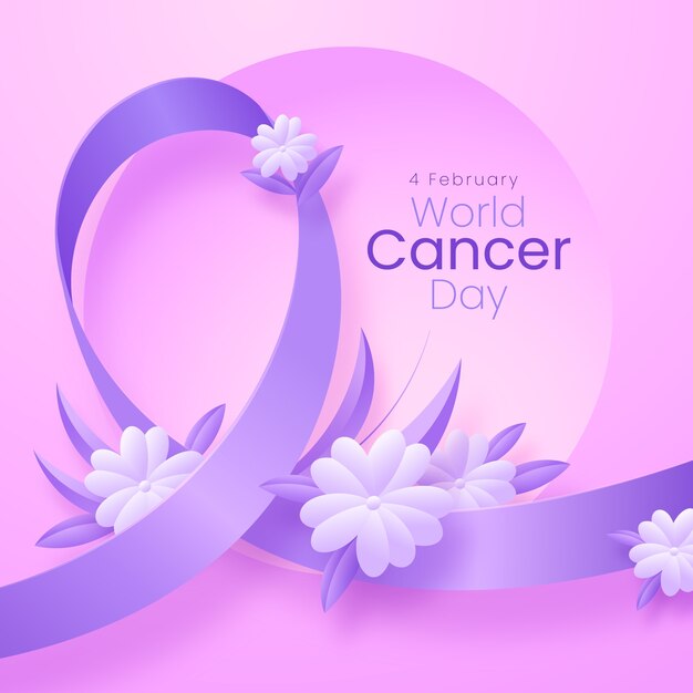 Realistic illustration for world cancer day awareness