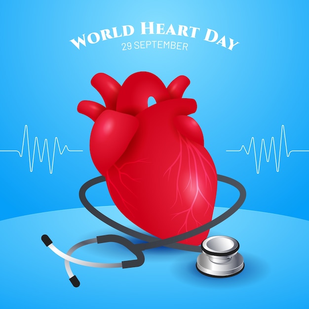 Realistic illustration for world heart day awareness