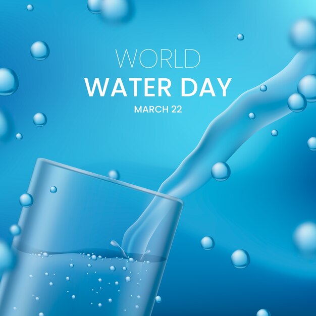 Realistic illustration for world water day