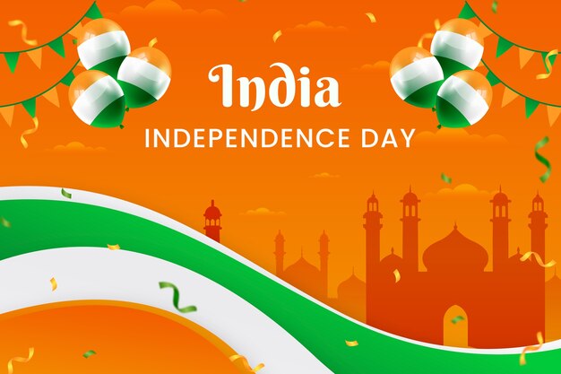 Realistic india independence day background