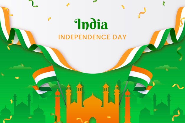 Realistic india independence day background