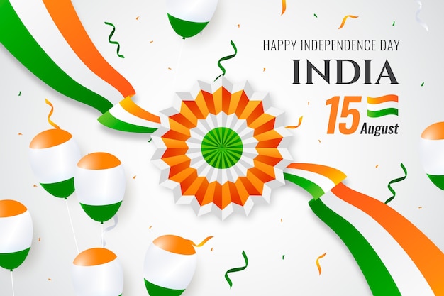 Realistic india independence day background