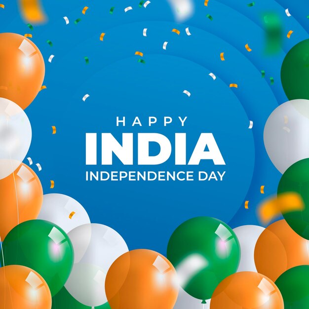 Realistic indian independence day illustration